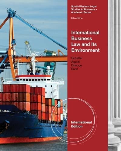 International Business Law and Its Environment, International Edition Law