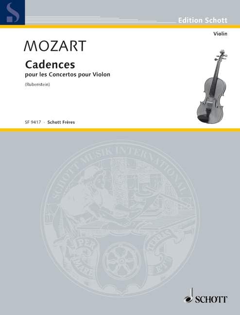 Cadences pour les Concertos: violin. Sheet Music