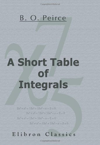 Product Image: A Short Table of Integrals