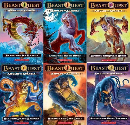 Beast Quest: Amulet of Avantia Box Set: 6 Books Plus Panther Dog Tag (Beast Quest: Amulet of Avantia, Includes: Nixa the Death Bringer, Equinus the Spirit Horse, Rashouk the Cave Troll, Luna the Moon Wolf, Blaze the Ice Dragon, and Stealth the Ghost Pa... Books