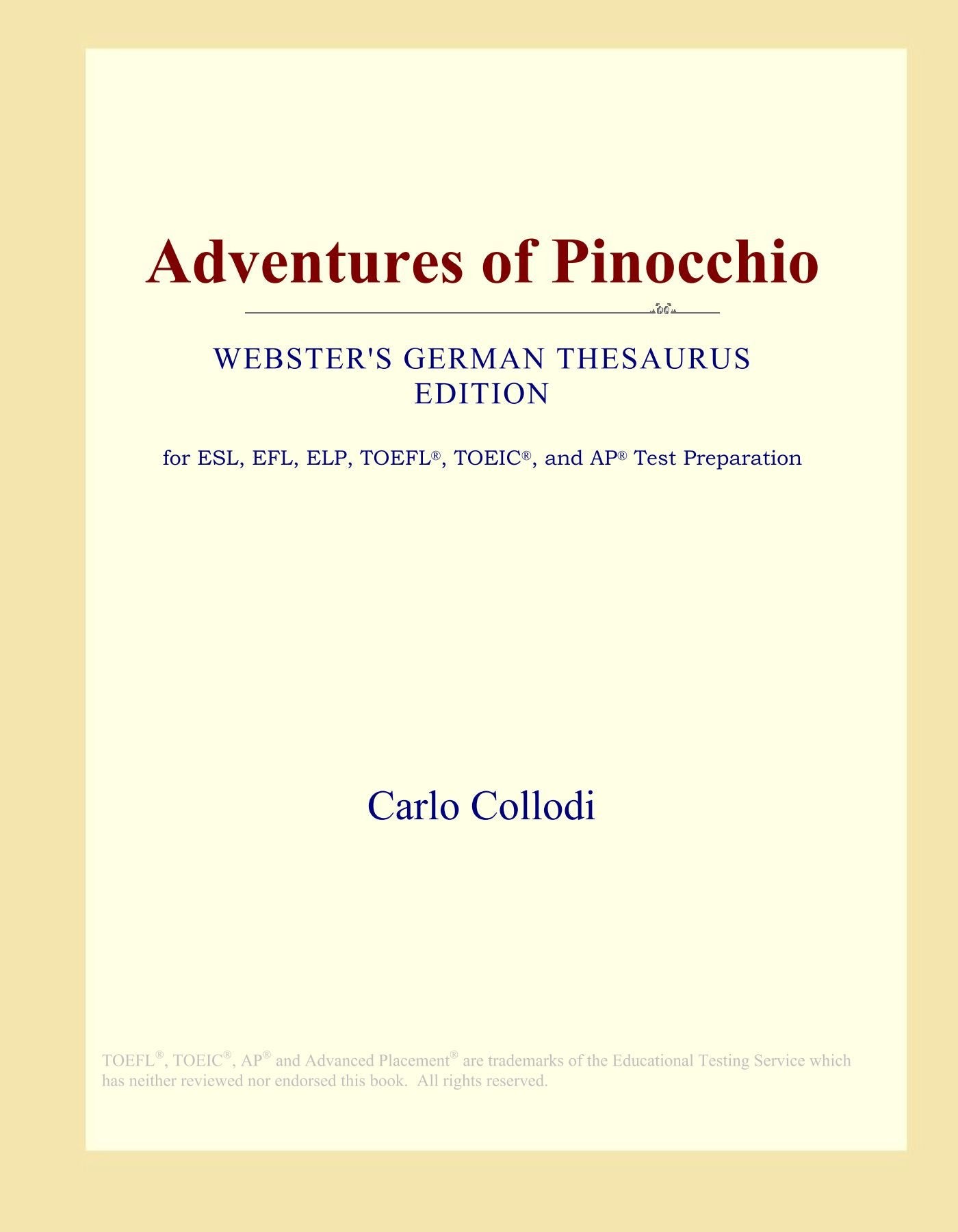 Adventures of Pinocchio (Webster's German Thesaurus Edition) Study Guides