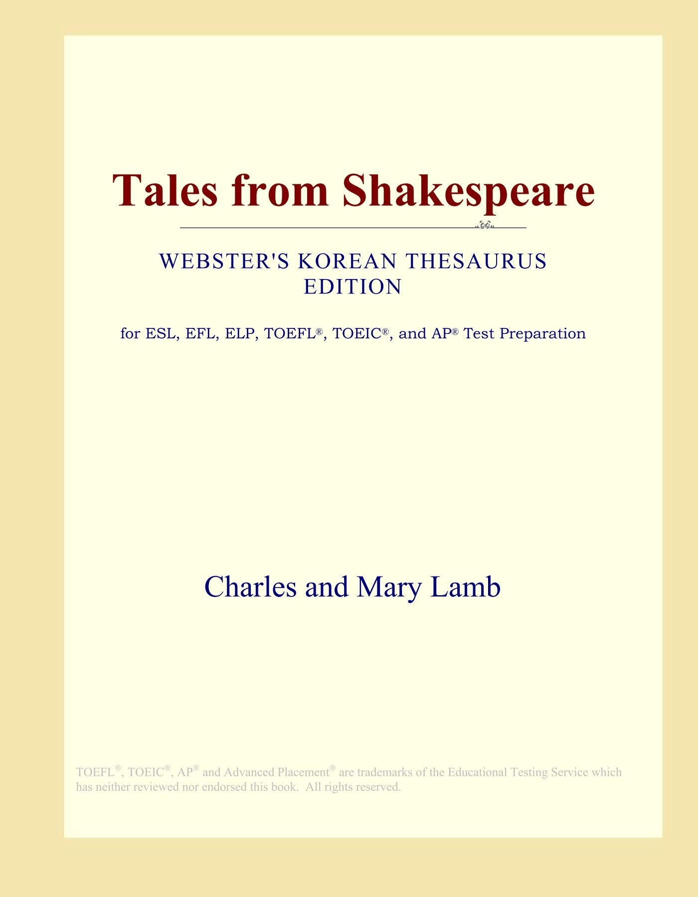 Tales from Shakespeare (Webster's Korean Thesaurus Edition) Study Guides