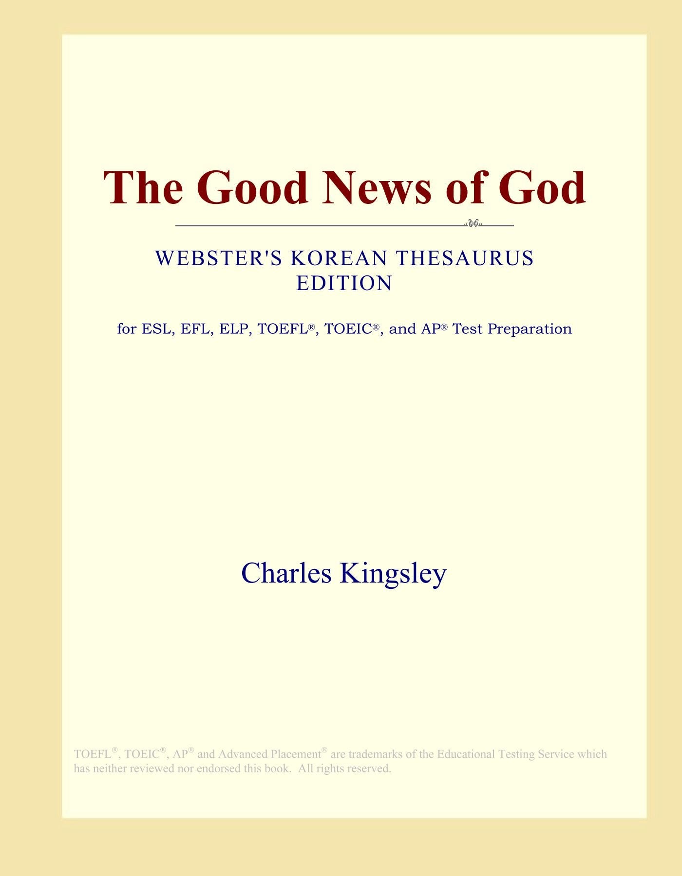The Good News of God (Webster's Korean Thesaurus Edition) Study Guides