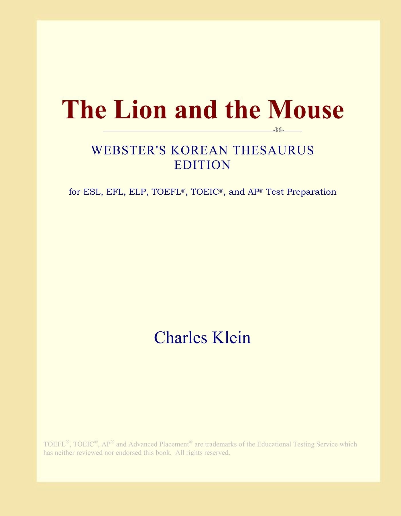 The Lion and the Mouse (Webster's Korean Thesaurus Edition) Study Guides