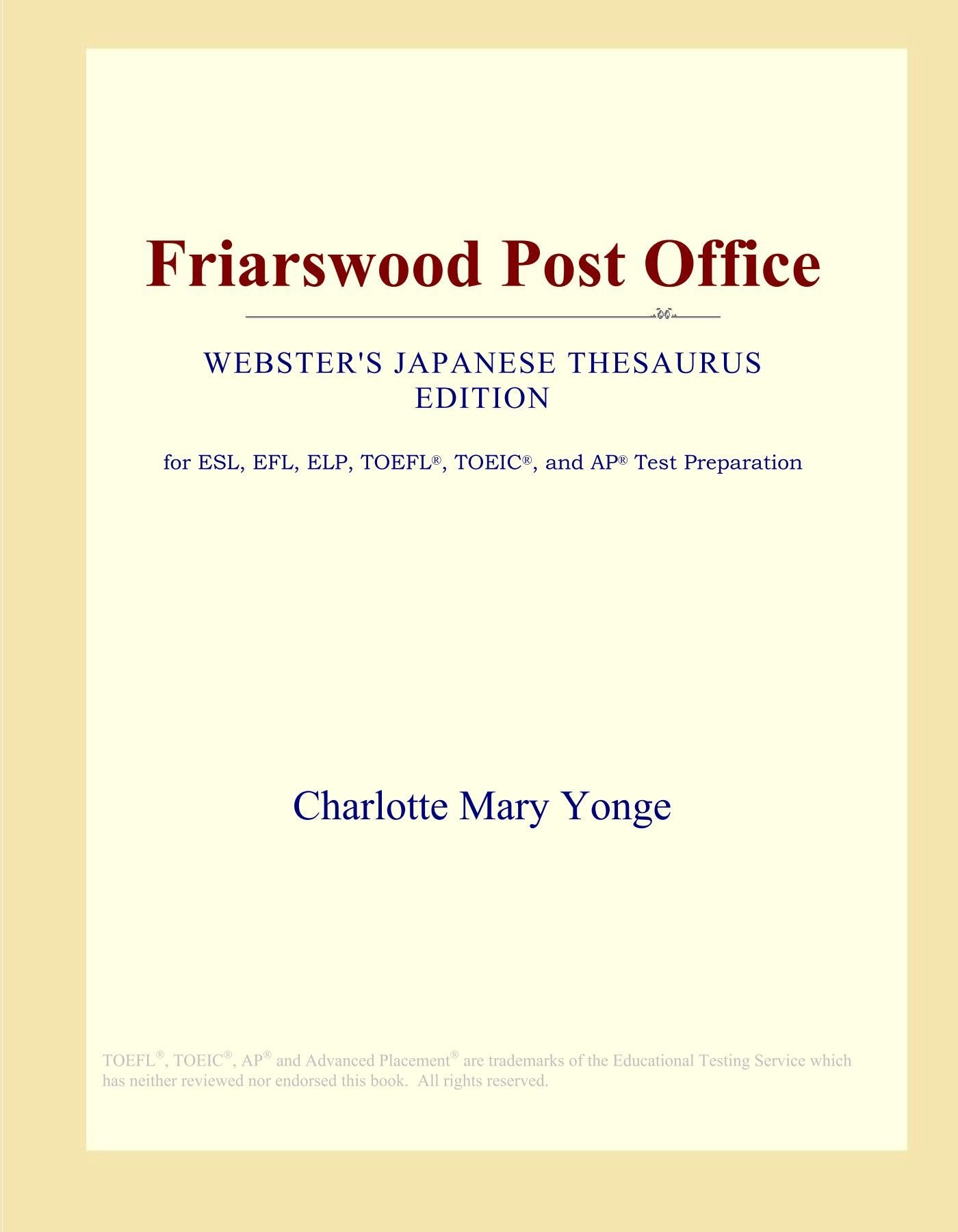 Friarswood Post Office (Webster's Japanese Thesaurus Edition) Study Guides