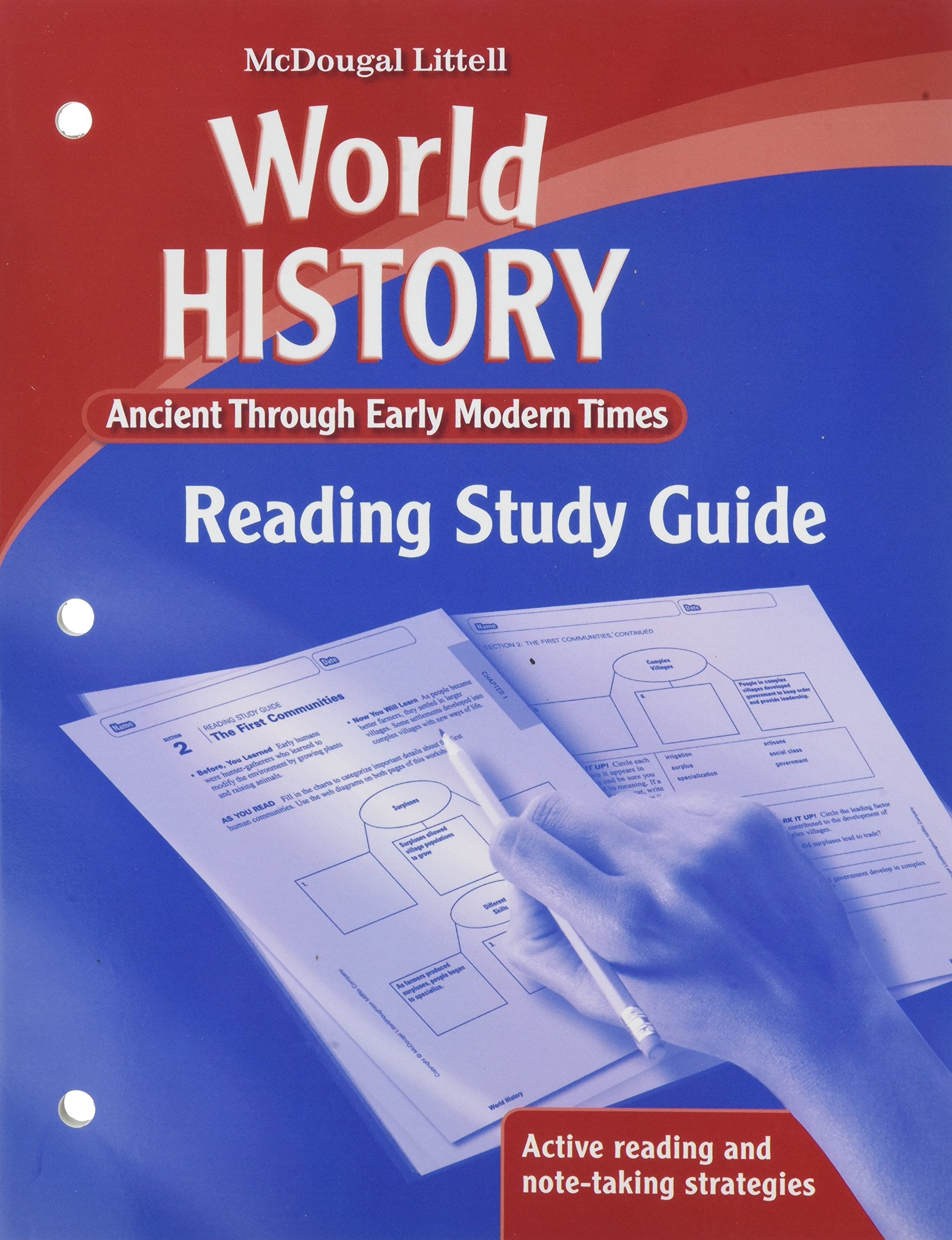 World History, Grades 6-8 Ancient Through Early Modern Times-reading Study Guide: Mcdougal Littell Middle School World History Books