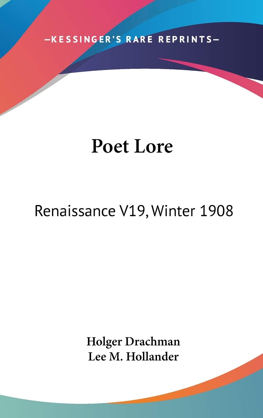 Product Image: Poet Lore: Winter 1908 (Renaissance)