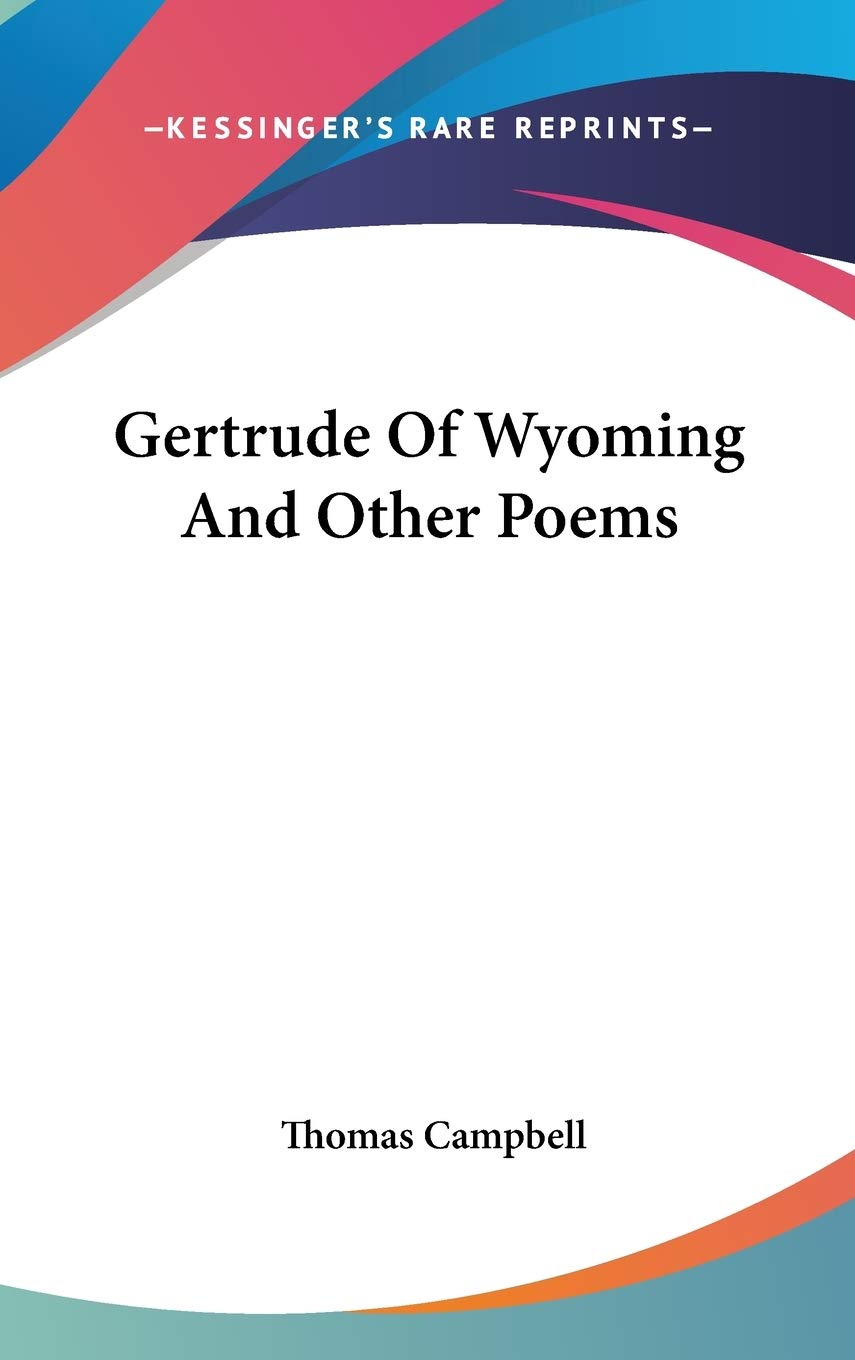 Gertrude Of Wyoming And Other Poems Poetry