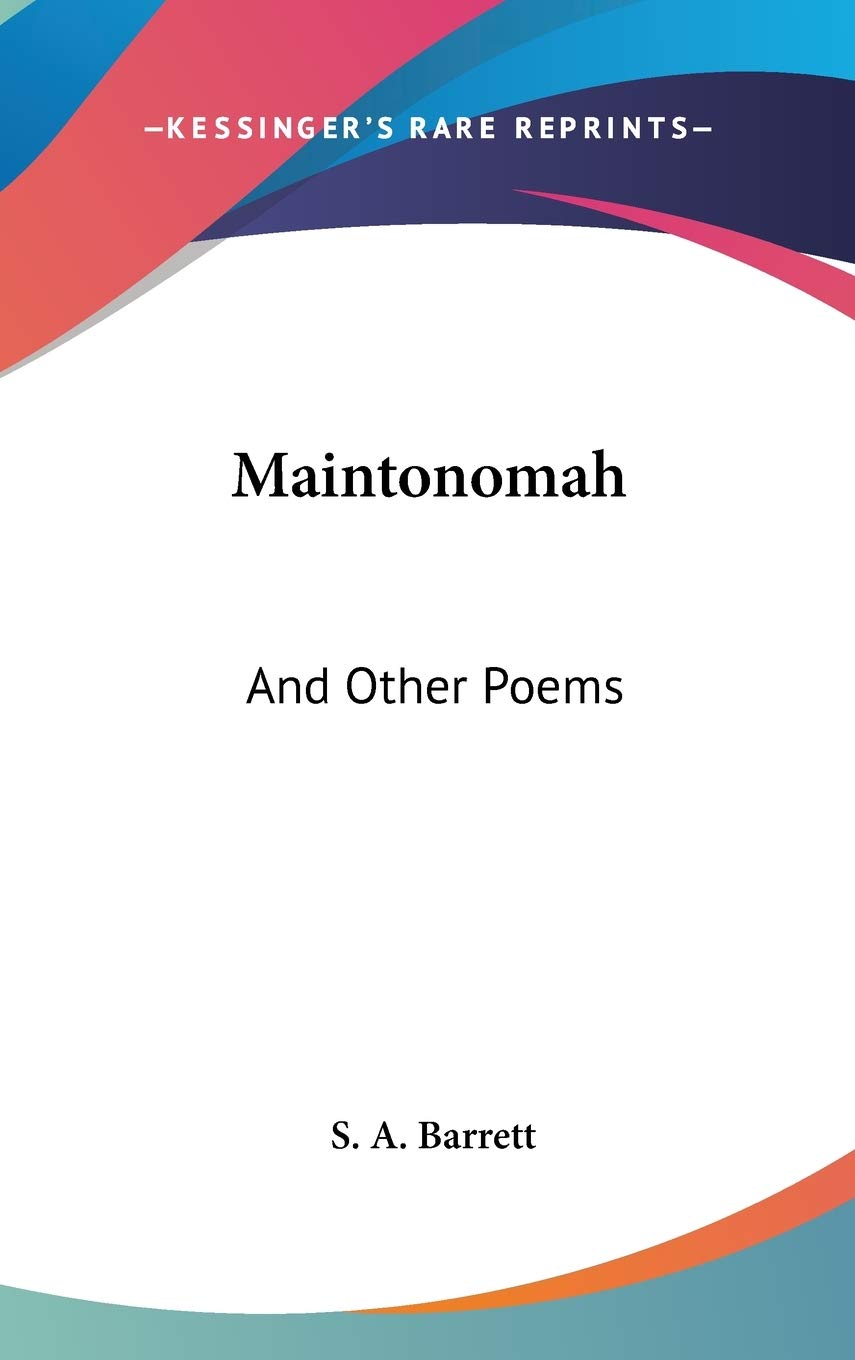 Product Image: Maintonomah: And Other Poems