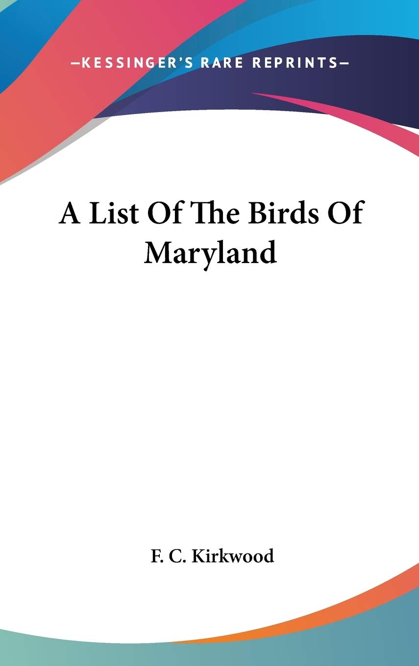 A List Of The Birds Of Maryland Poetry