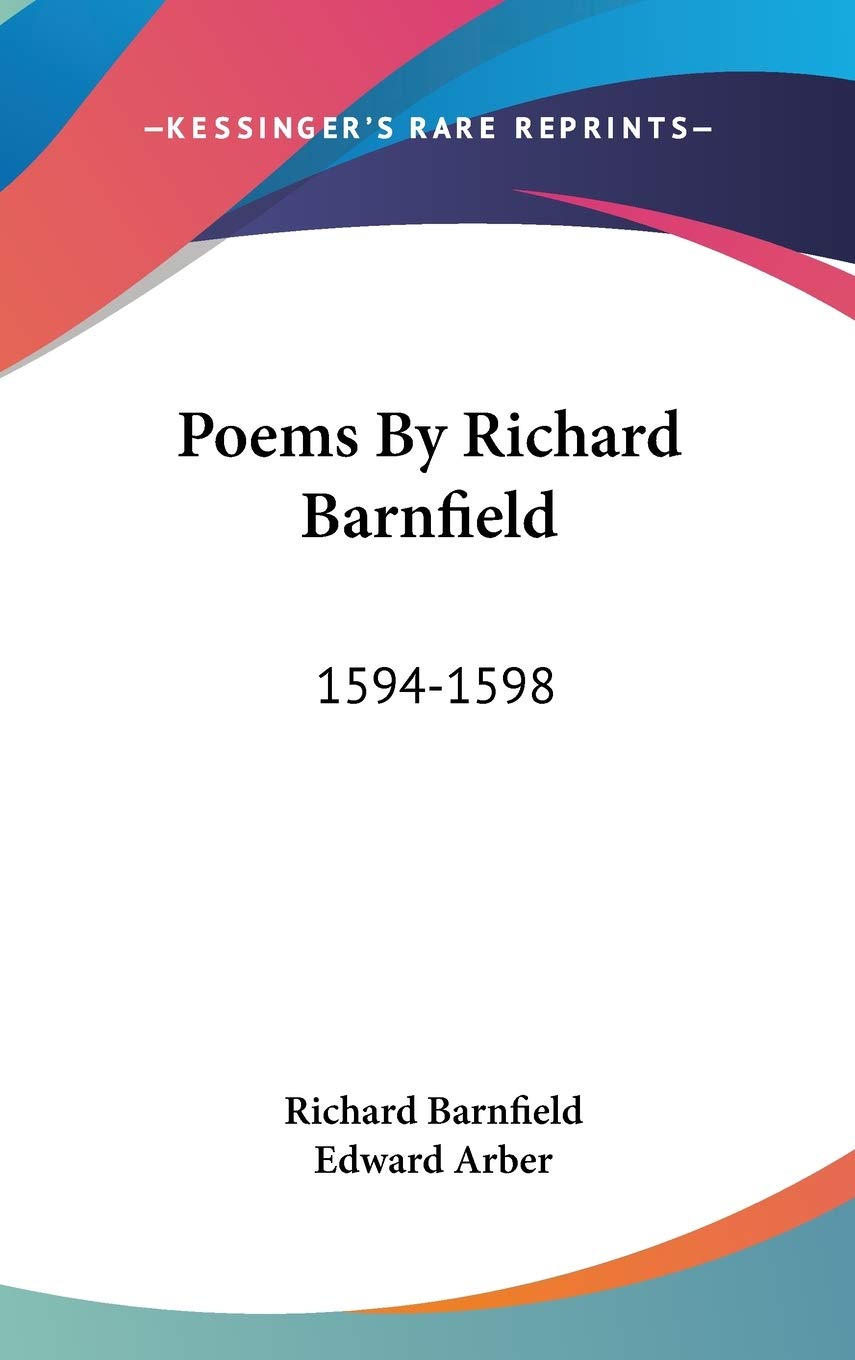Poems By Richard Barnfield 1594-1598 Contemporary literature