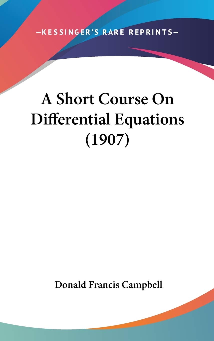 Product Image: A Short Course On Differential Equations (1907)