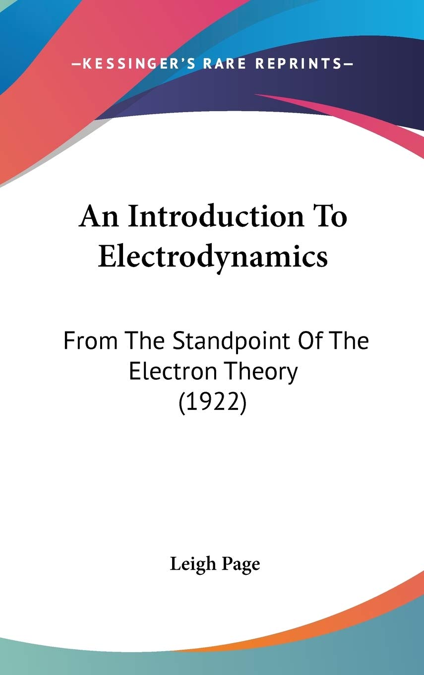 An Introduction To Electrodynamics: From The Standpoint Of The Electron Theory (1922) Mathematics