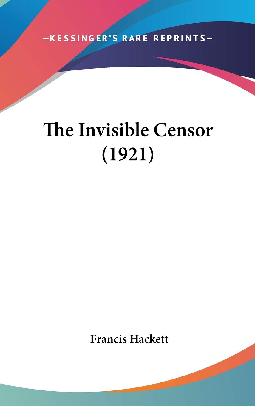 The Invisible Censor (1921) Contemporary literature