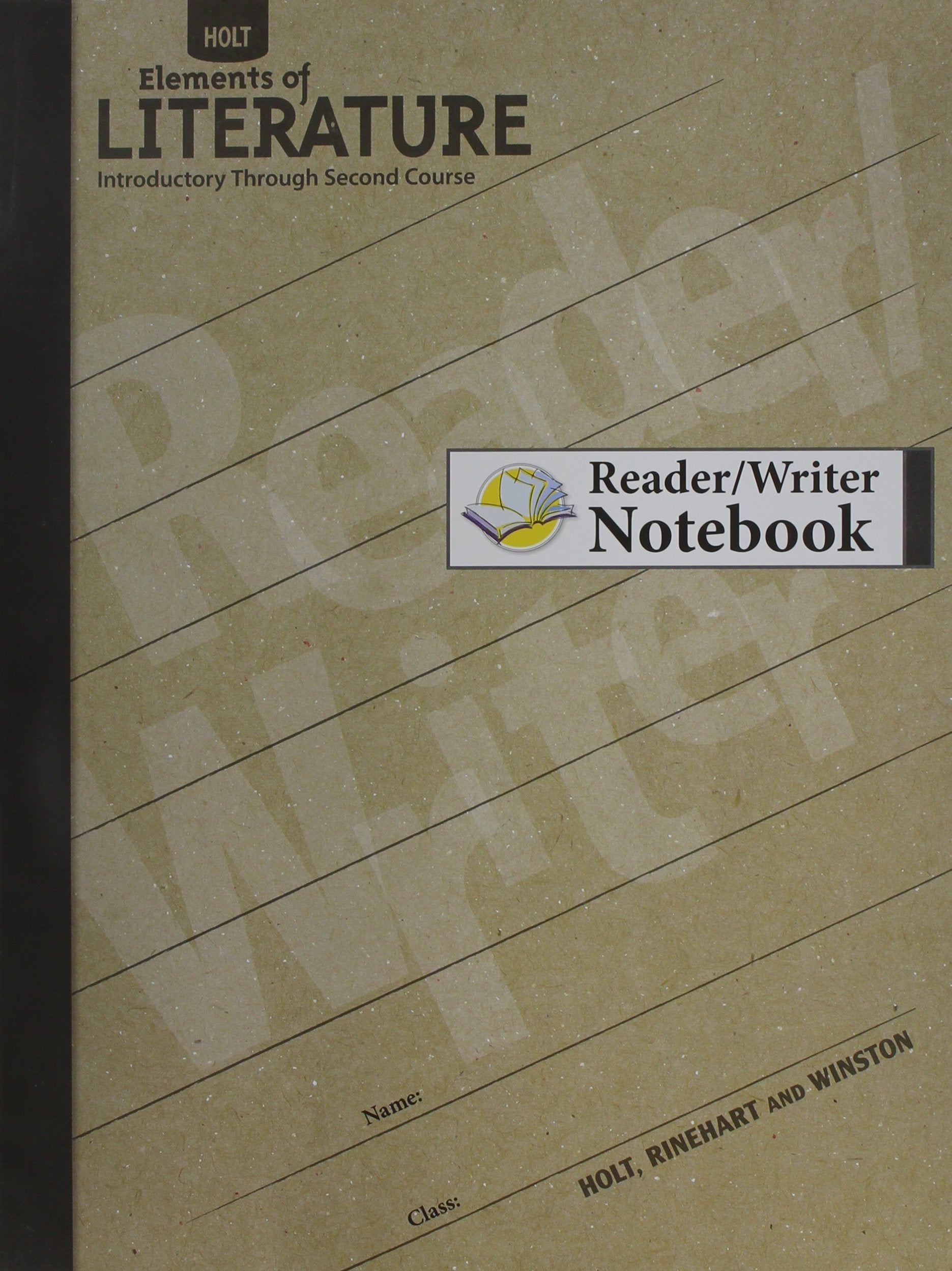 Product Image: Holt Elements of Literature: Reader/Writer Notebook Introductory Through Second Courses (Eolit 2009)
