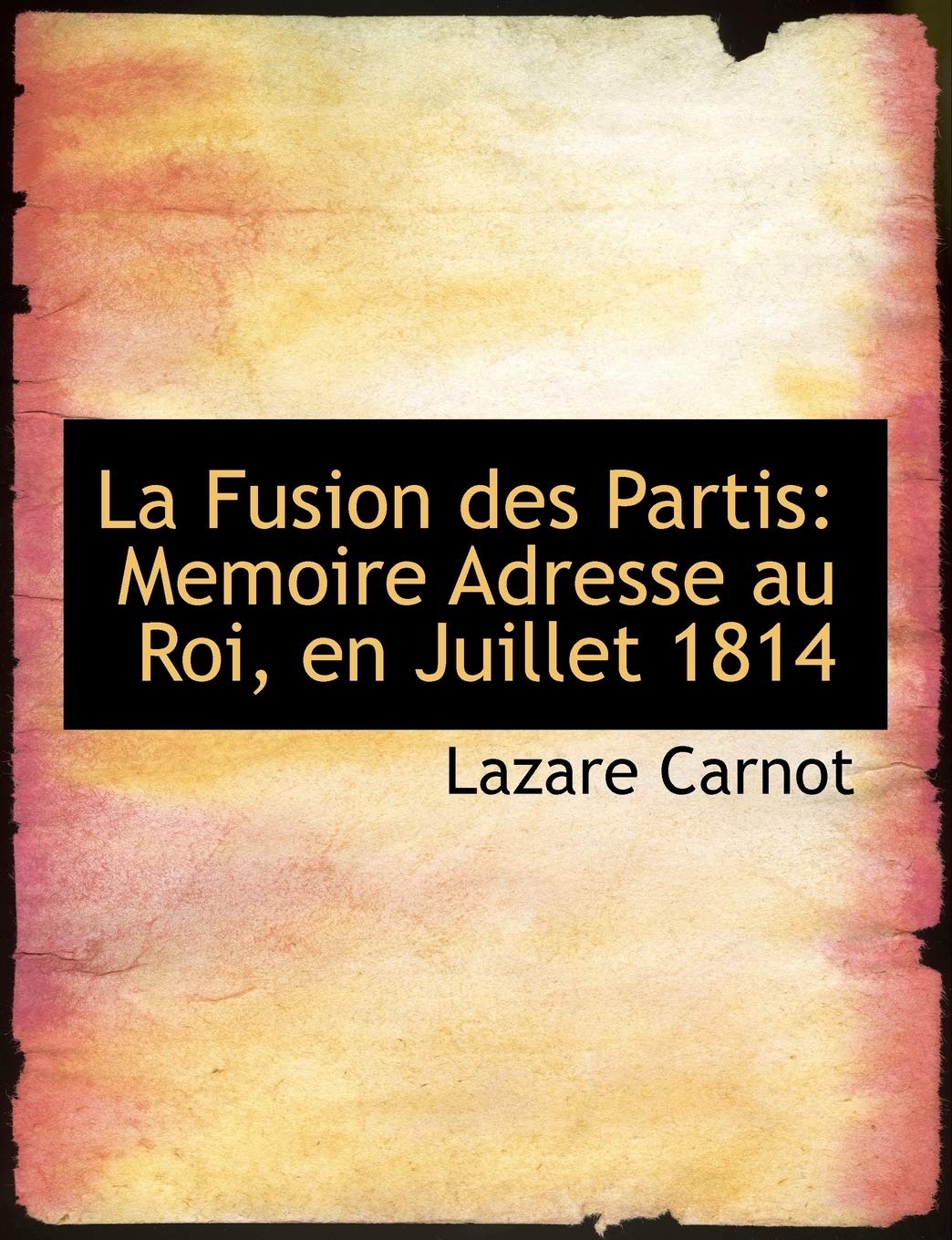 La Fusion Des Partis: Memoire Adresse Au Roi, En Juillet 1814 (Large Print Edition) Politics & History