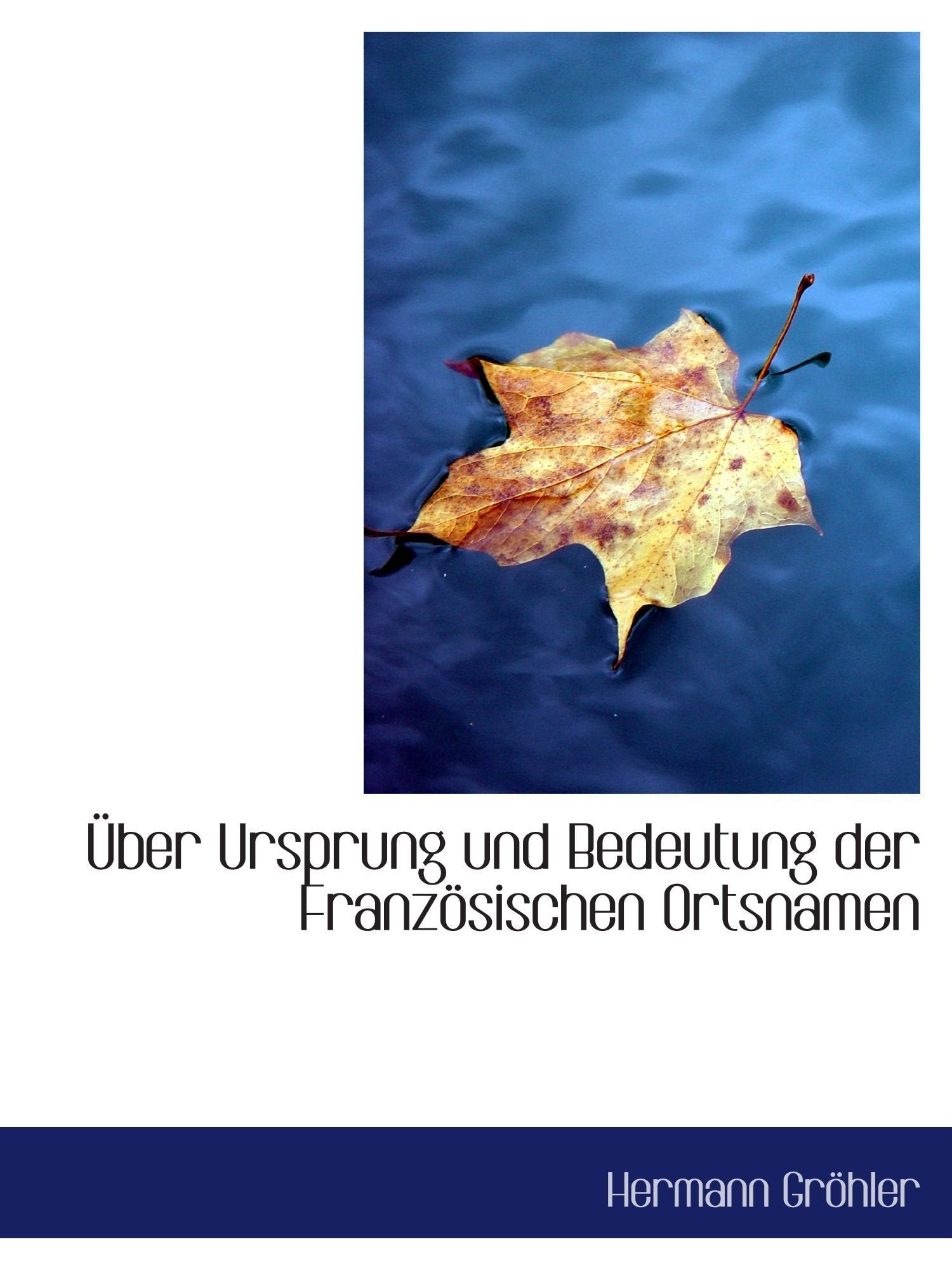 Über Ursprung und Bedeutung der Französischen Ortsnamen Politics & History