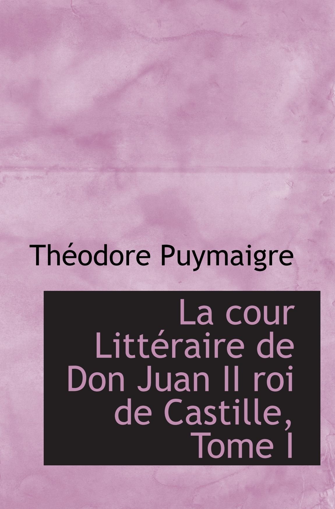 La cour Littéraire de Don Juan II roi de Castille, Tome I Politics & History