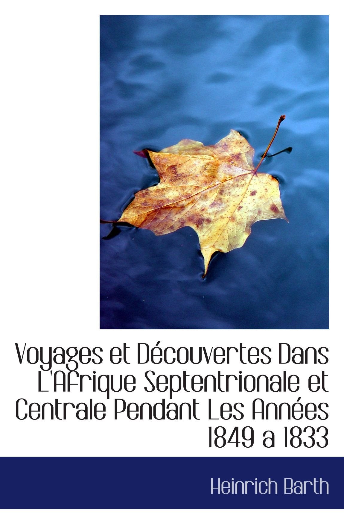 Voyages et Découvertes Dans L'Afrique Septentrionale et Centrale Pendant Les Années 1849 a 1833 Politics & History