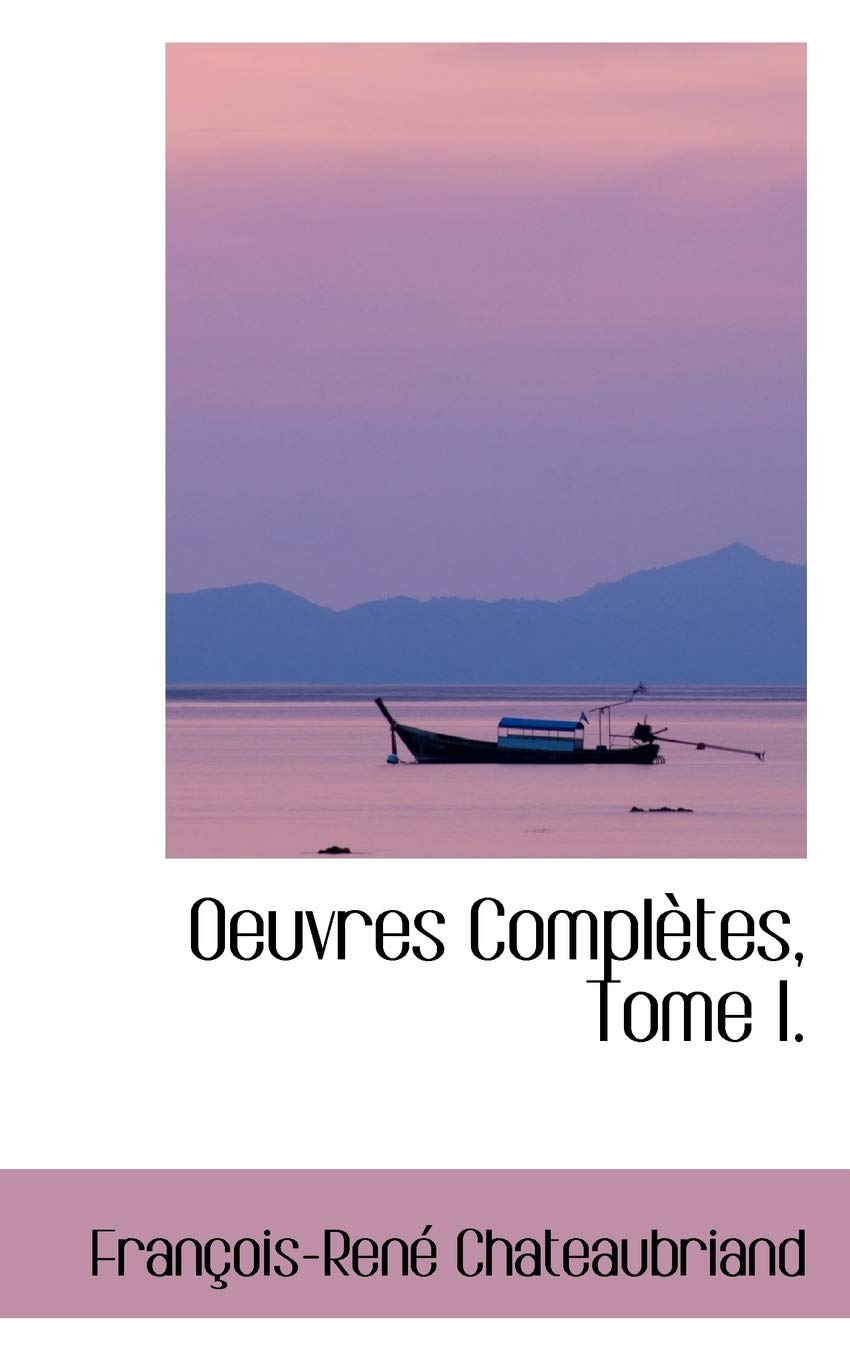 Oeuvres Compl Tes, Tome I. Books