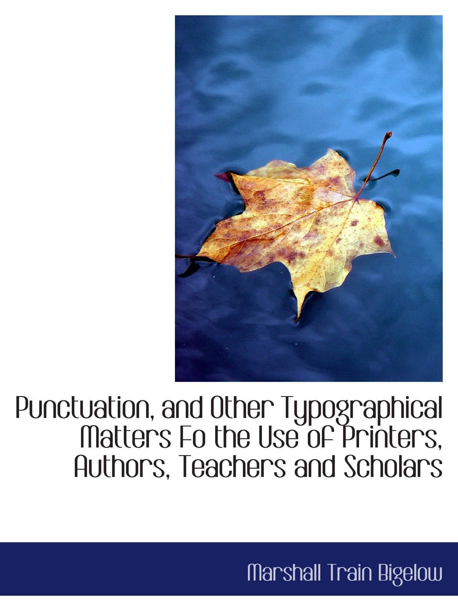 Punctuation, and Other Typographical Matters Fo the Use of Printers, Authors, Teachers and Scholars Politics & History