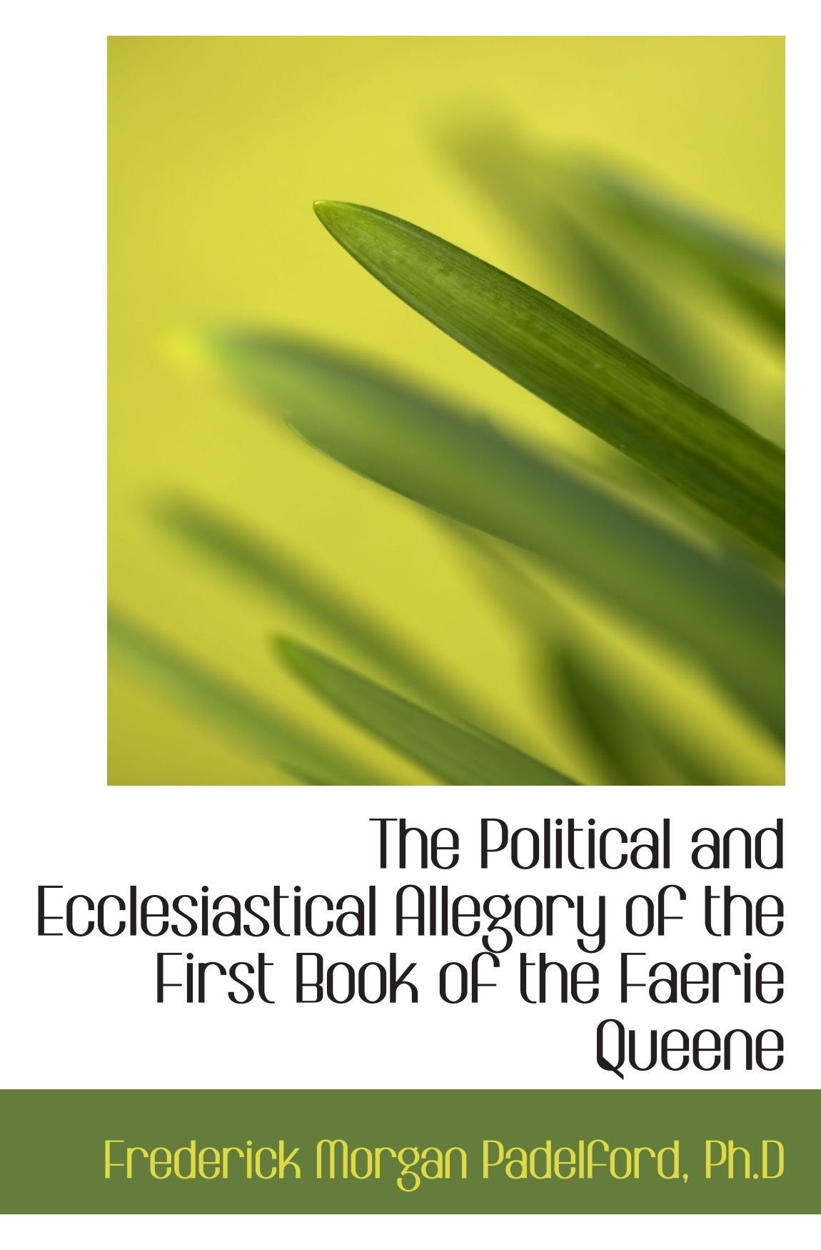 The Political and Ecclesiastical Allegory of the First Book of the Faerie Queene Politics & History