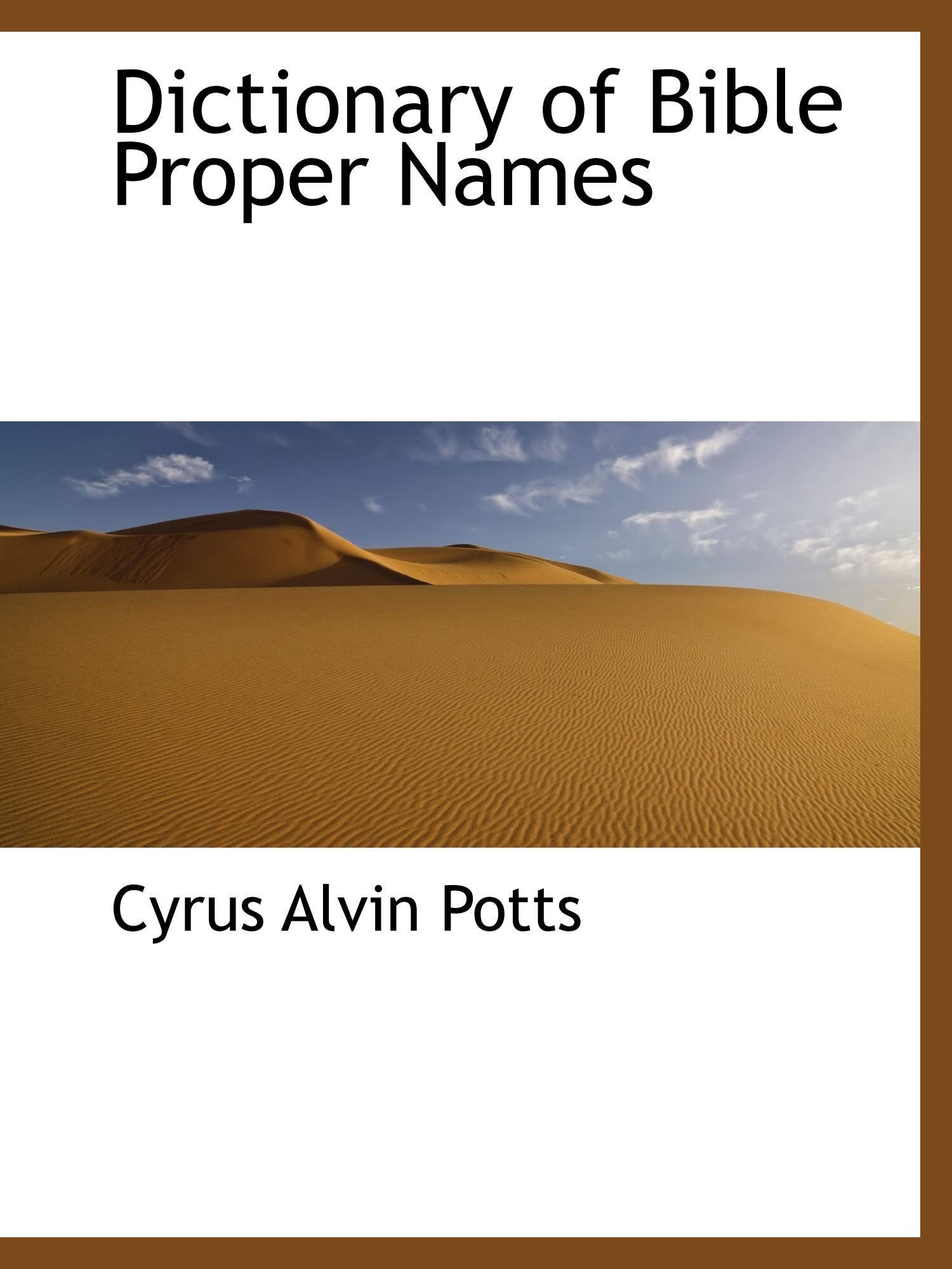 Dictionary of Bible Proper Names Books