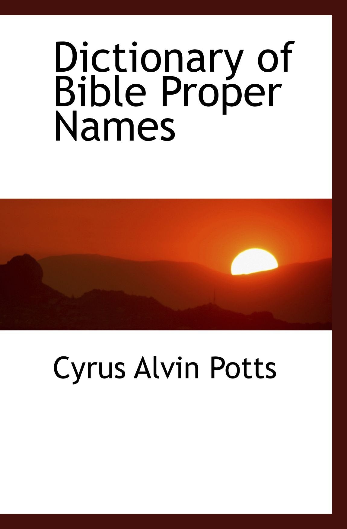 Dictionary of Bible Proper Names Books