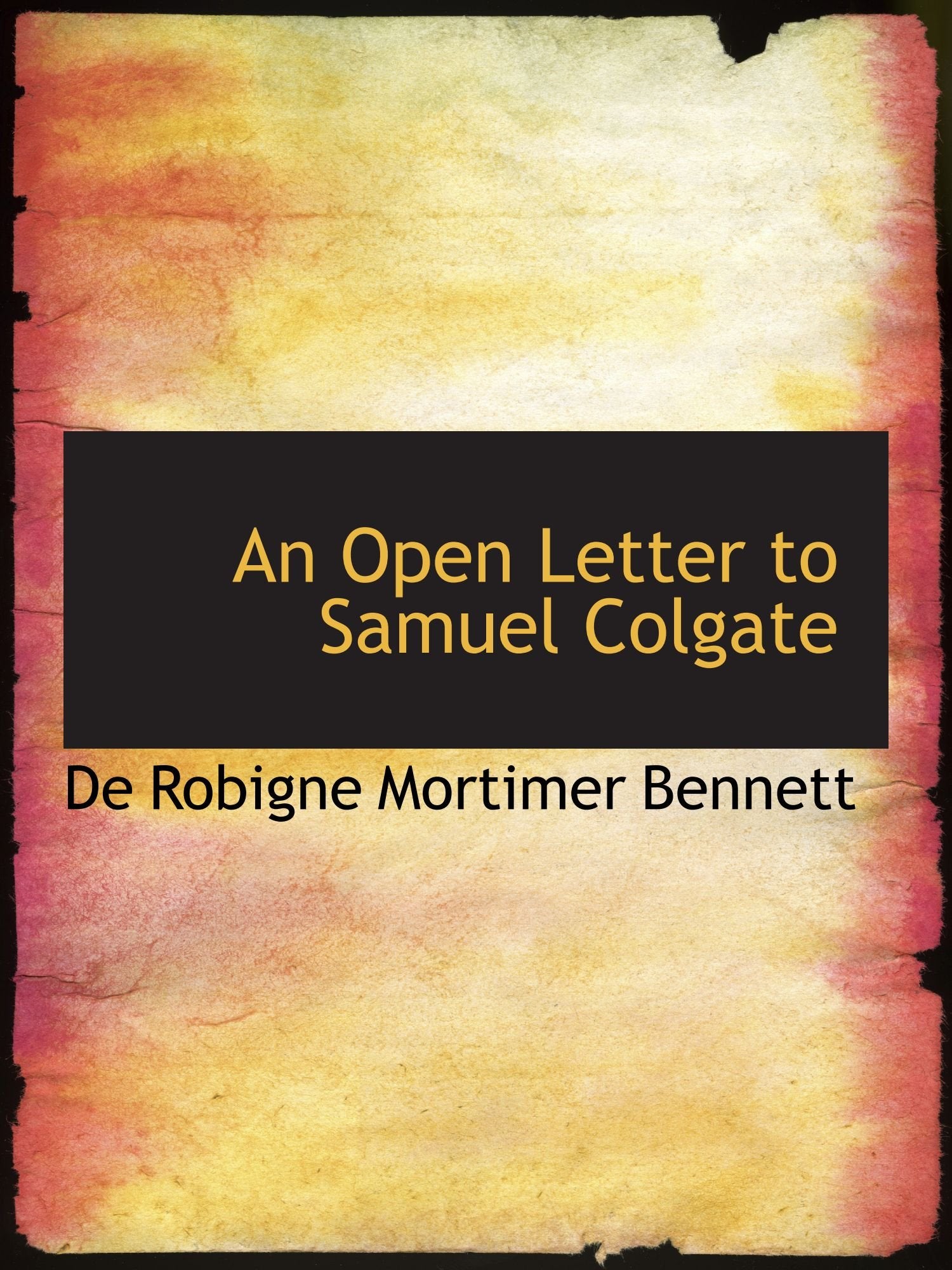Product Image: An Open Letter to Samuel Colgate