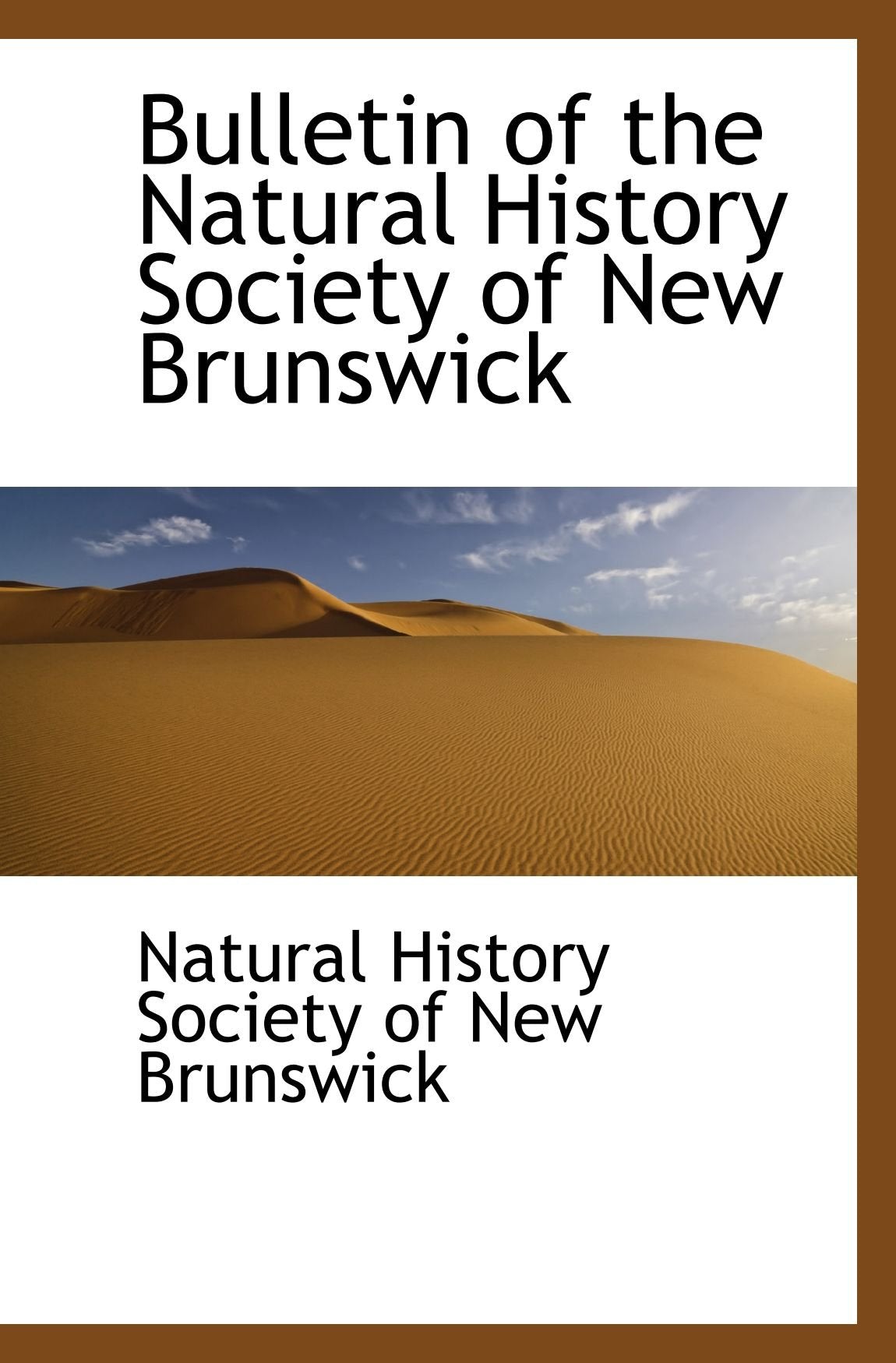 Bulletin of the Natural History Society of New Brunswick Mathematics