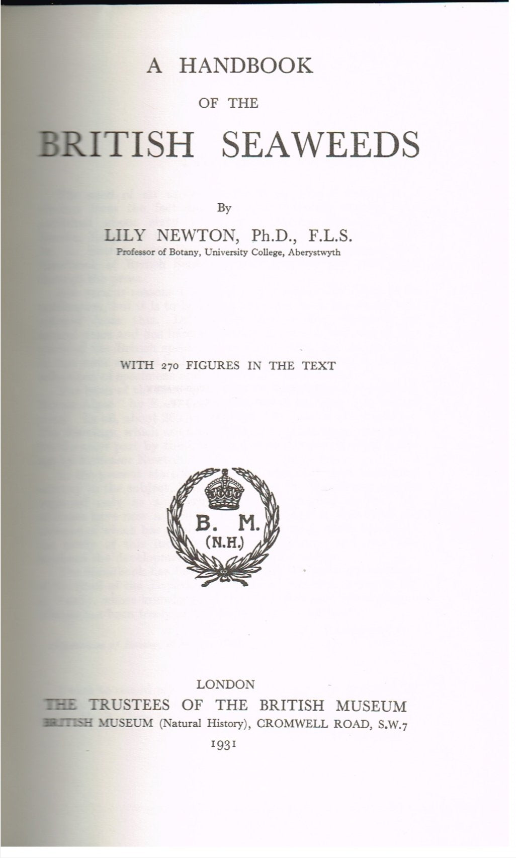 Handbook of British Seaweeds Books