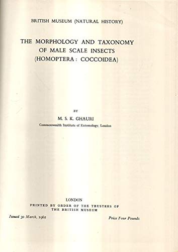 Morphology and Taxonomy of Male Scale Insects: Homoptera Coccoidea Books