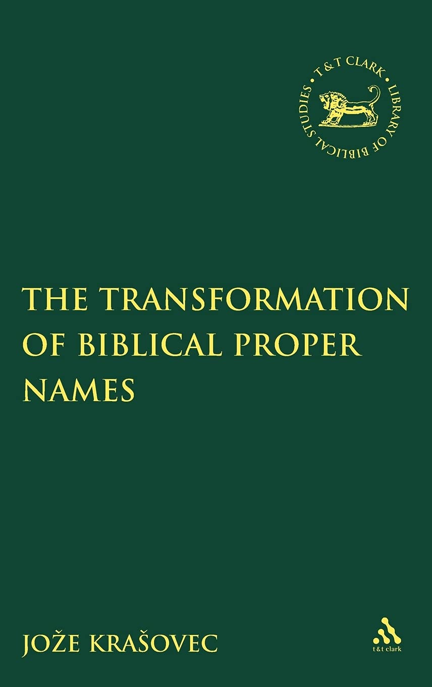 The Transformation of Biblical Proper Names Social Sciences