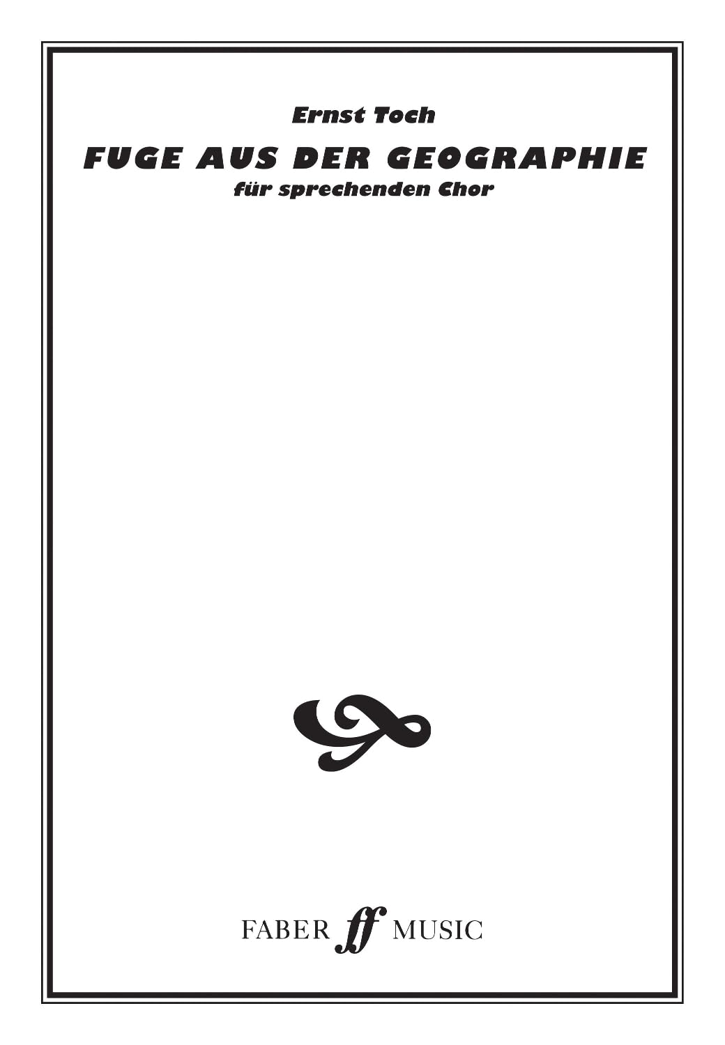 Fuge Aus Der Geographie Sheet Music