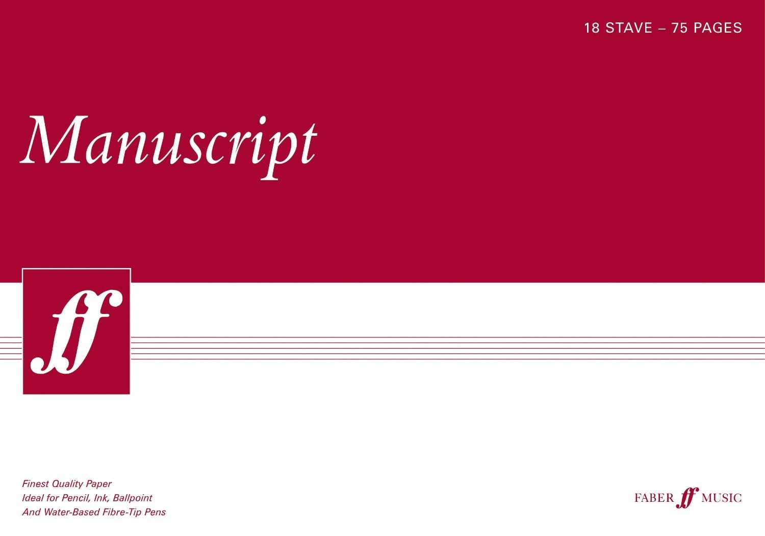 Faber Music A3 Manuscript Pad (75 page, 18 stave, white paper) book