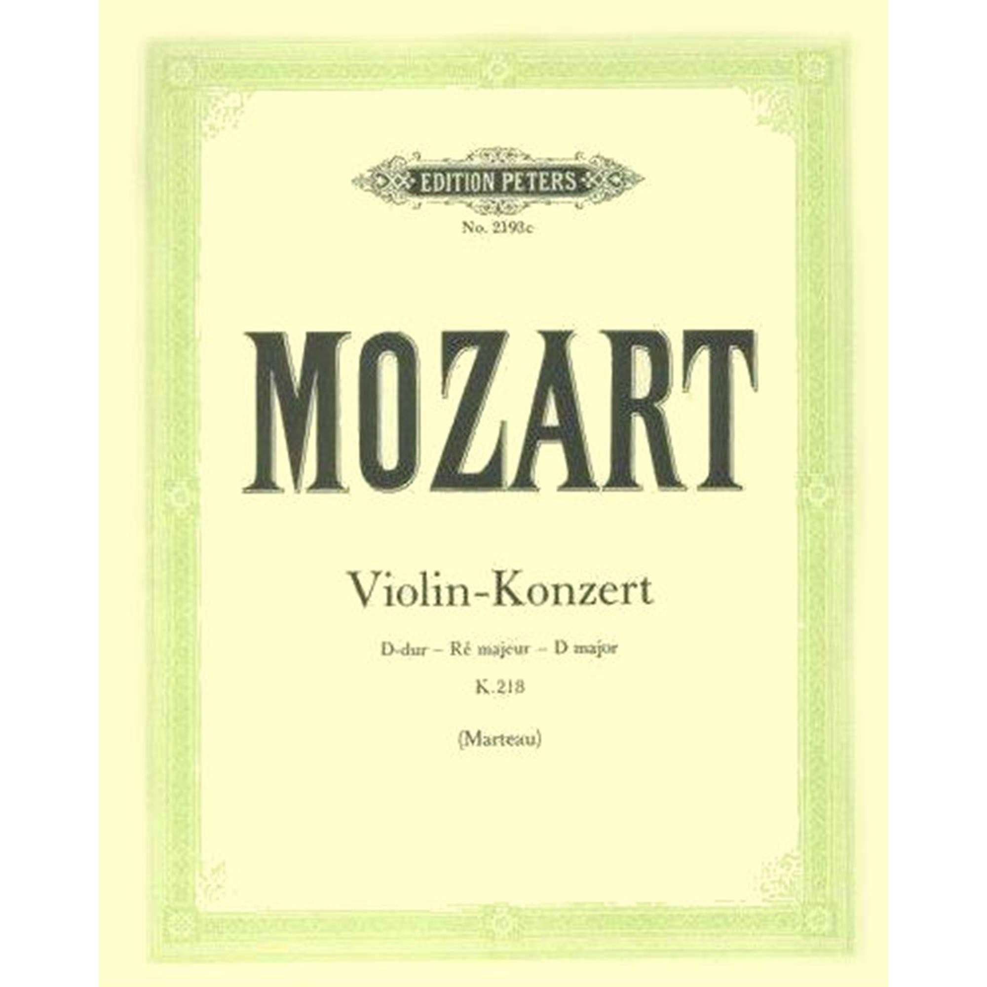 Concerto no.4 in d k218 violon book