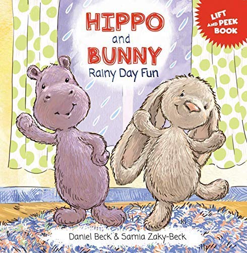 Hippo and Bunny Rainy Day Fun, Board Book for Babies and Toddlers, Lift the Flap Book for Early Learning Books