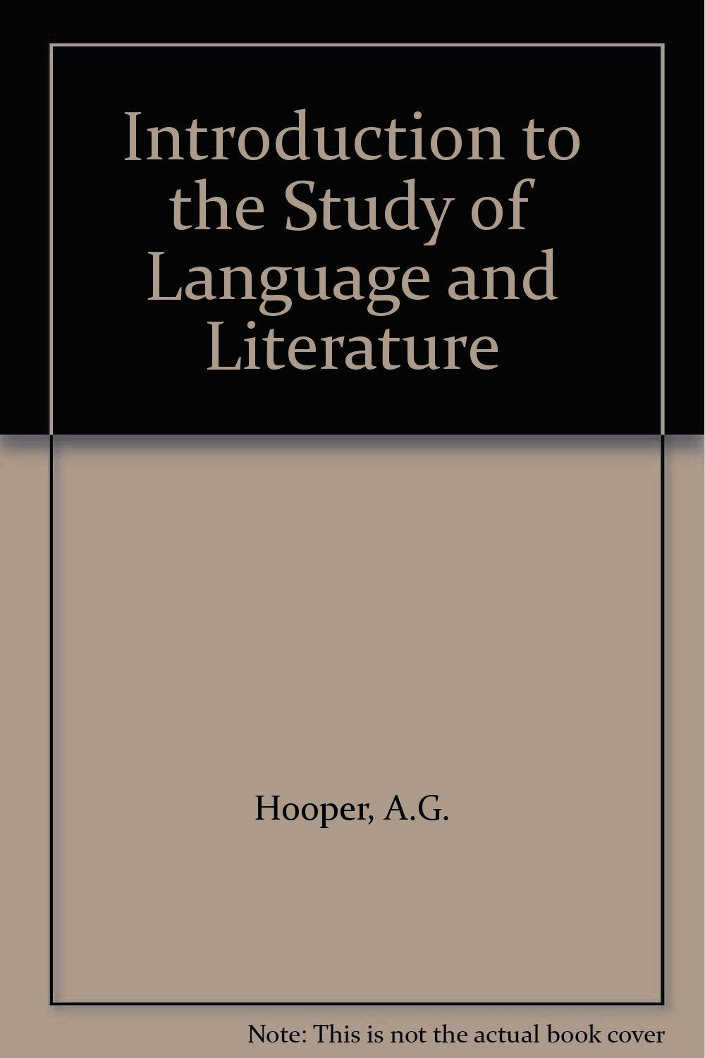Introduction to the Study of Language and Literature Books