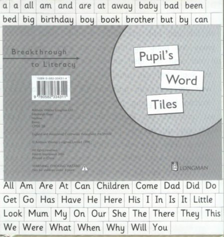 Breakthrough to Literacy: Pupil's Word Tiles Professional & Reference Books