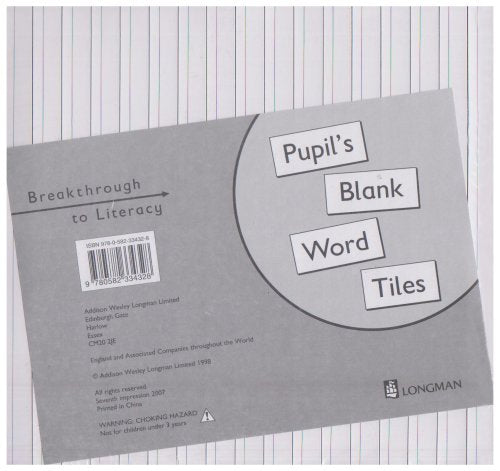 Breakthrough to Literacy: Pupil's Blank Word Tiles Professional & Reference Books