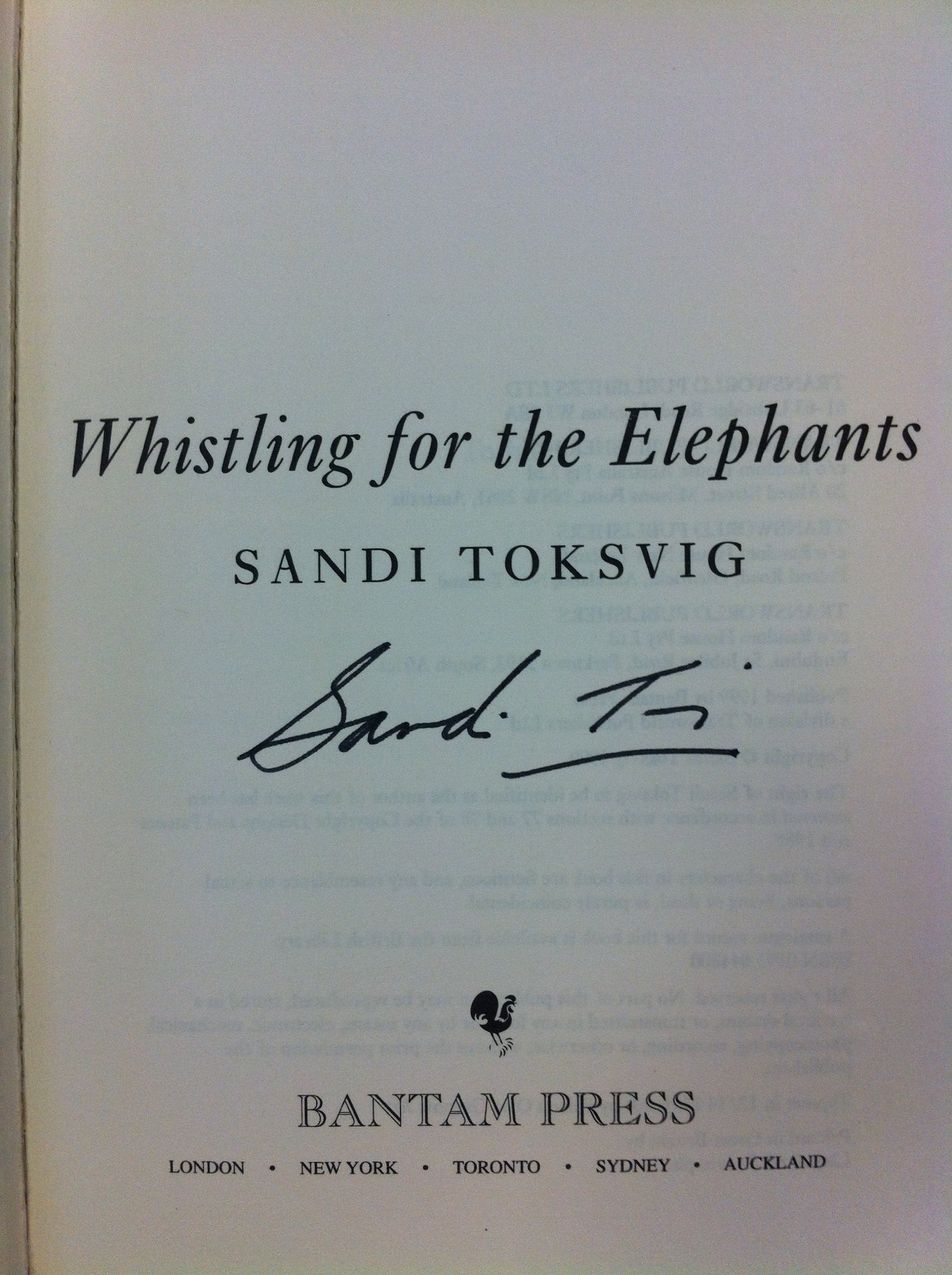 Whistling for the Elephants Contemporary literature