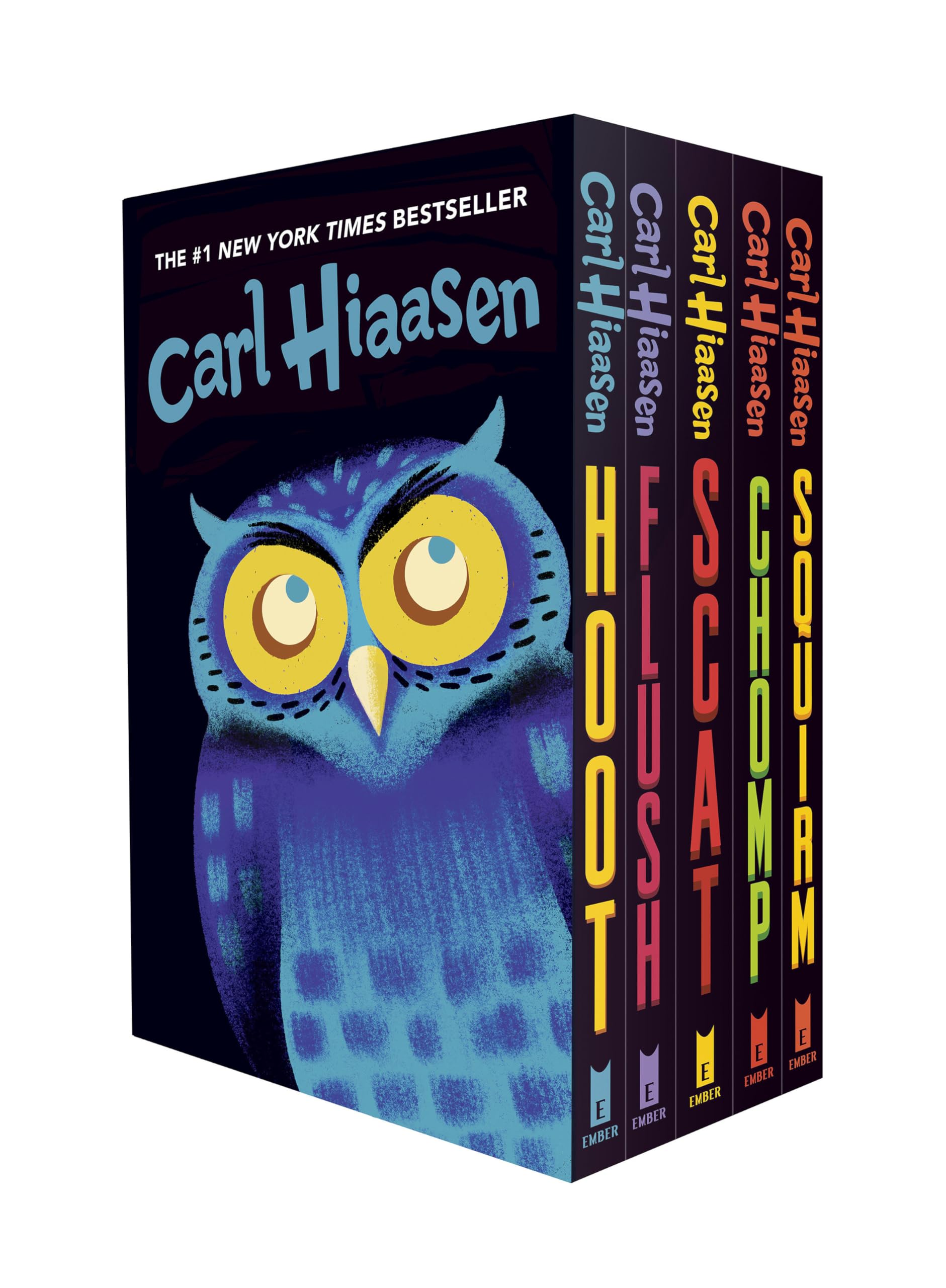 Hiaasen 5-Book Trade Paperback Box Set: Hoot; Flush; Scat; Chomp; Squirm Novels & Short Stories