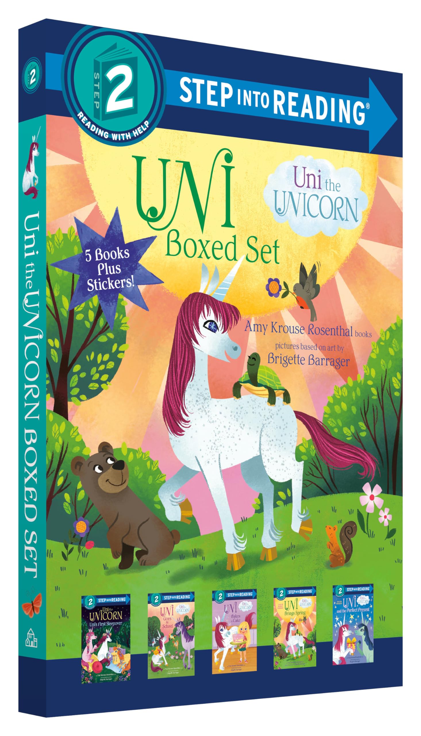 Uni the Unicorn Step into Reading Boxed Set: Uni Brings Spring; Uni's First Sleepover; Uni Goes to School; Uni Bakes a Cake; Uni and the Perfect Present Non-fiction