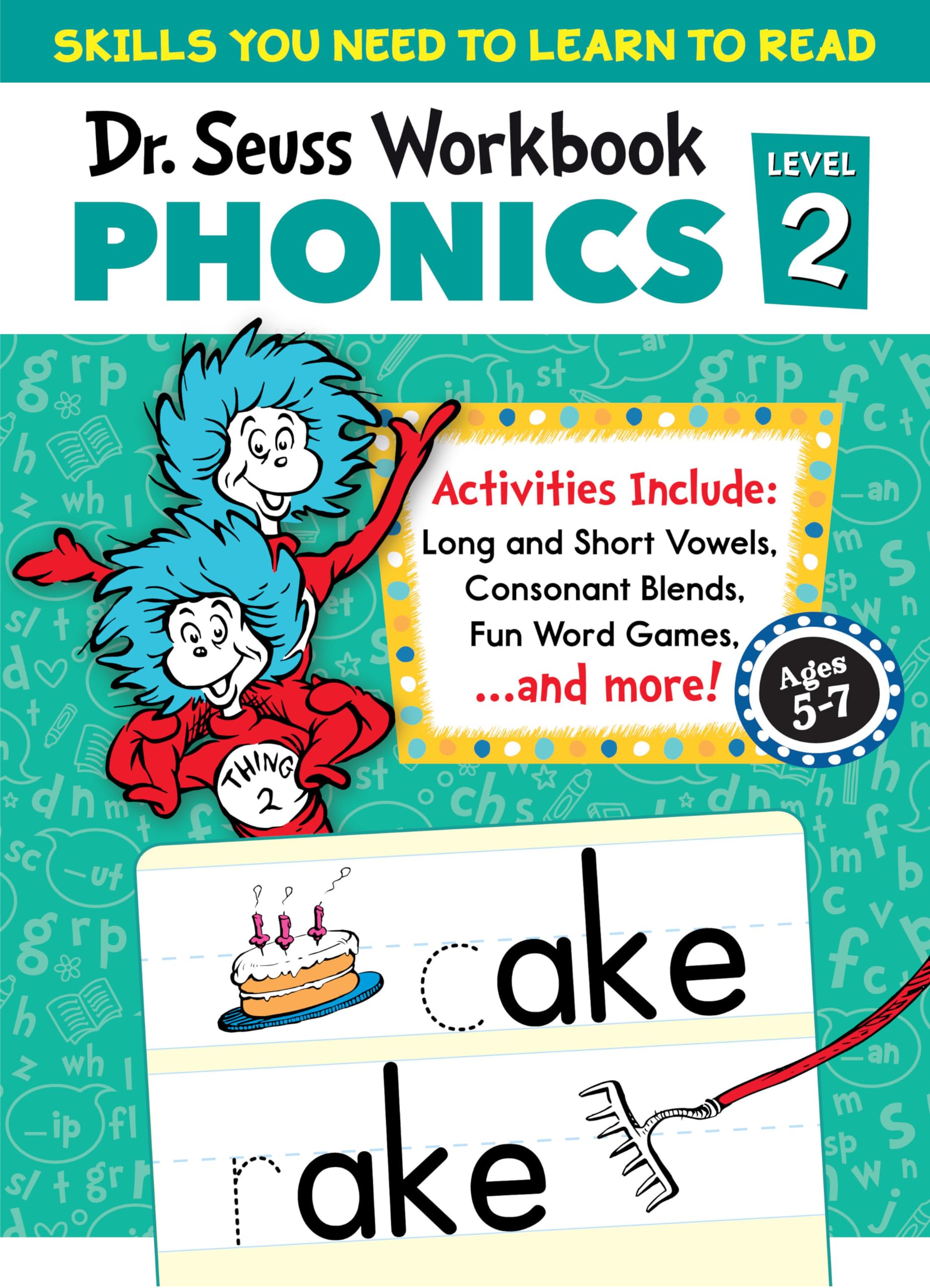 Dr. Seuss Phonics Level 2 Workbook: A Phonics Workbook to Help Kids Ages 5-7 Learn to Read (For Kindergarten and 1st Grade) (Dr. Seuss Workbooks) Study Guides