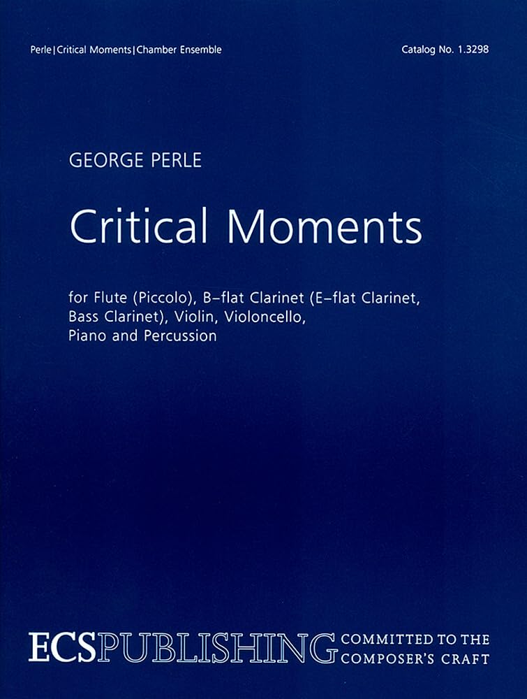 Critical Moments: for flute, clarinet, percussion, piano, violin and cello. Flöte, Klarinette, Schlagwerk, Klavier, Violine, und Violoncello. Partitur. Arts & Music