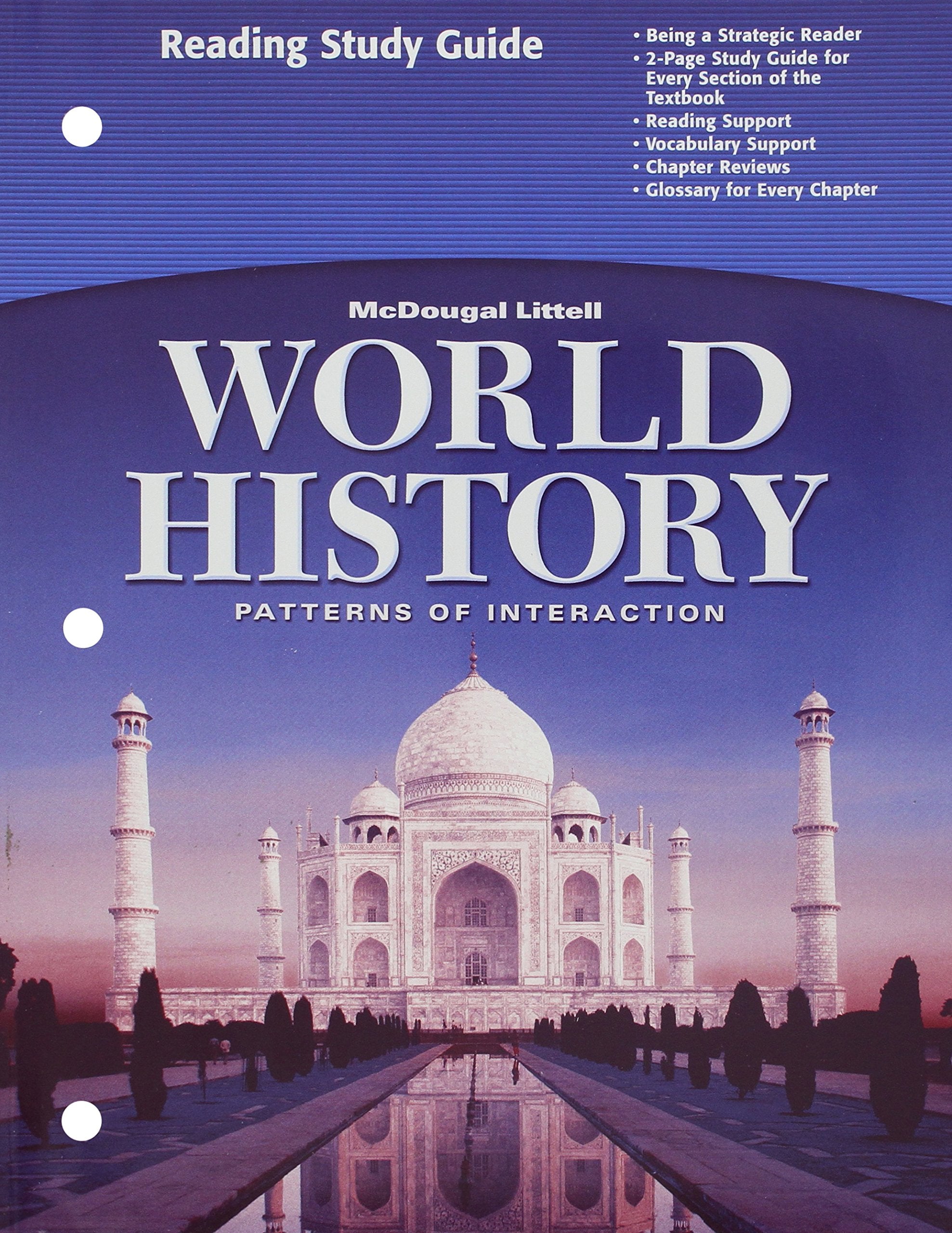 World History, Grades 9-12 Patterns of Interaction-full Survey Reading Study Guide: Holt World History Learning & Reference
