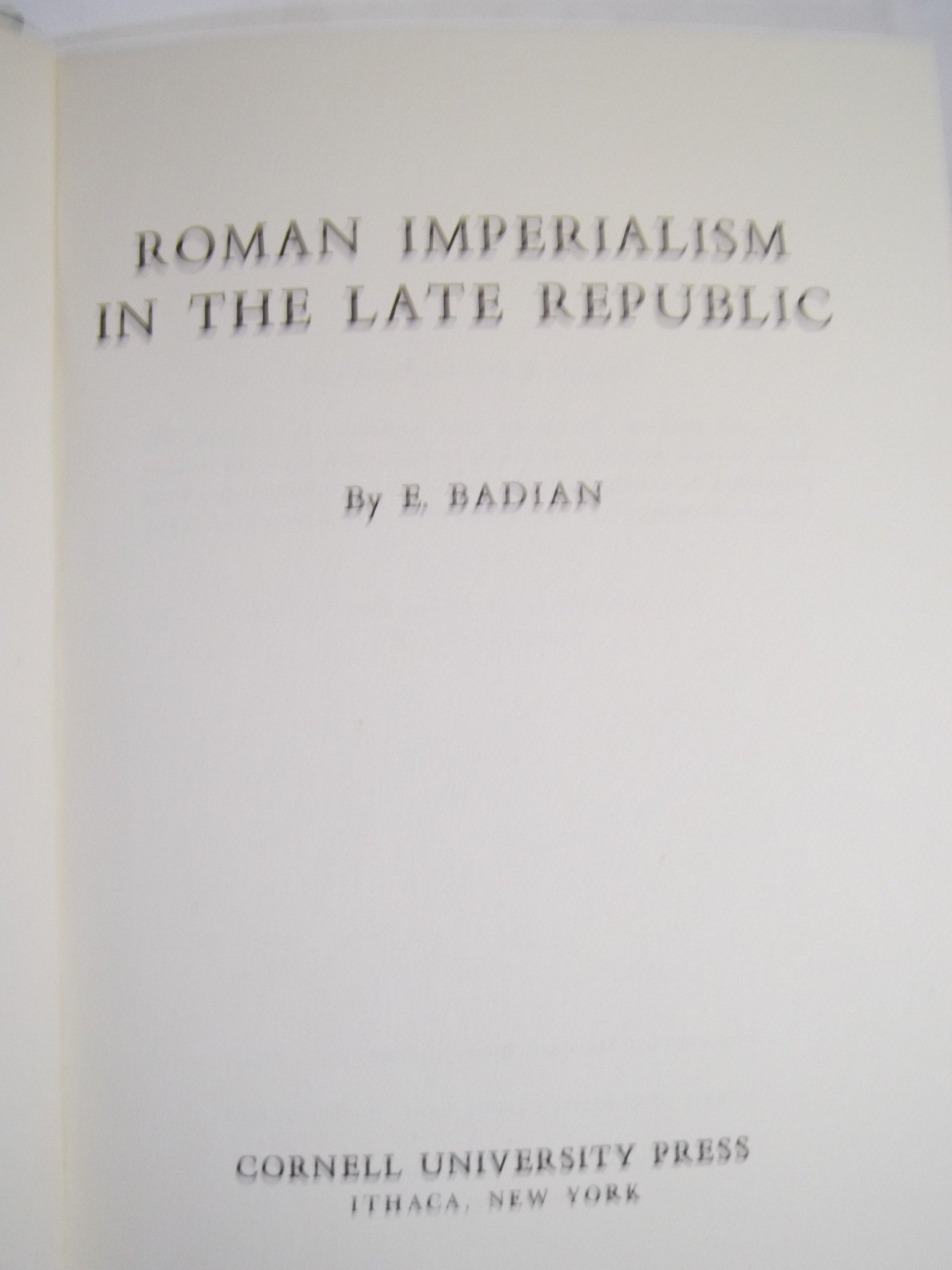 Roman Imperialism in the Late Republic book