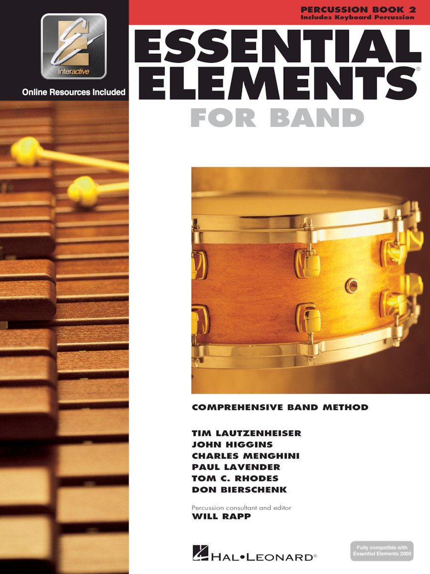 Essential Elements for Band - Percussion and Keyboard Percussion Book 2 with Eei Hal Leonard Method Book with Online Learning and Play-Along Tracks Beginner and Intermediate Percussion Instruction book