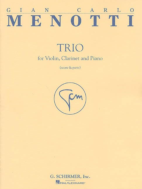 Gian carlo menotti: trio (score and parts) book