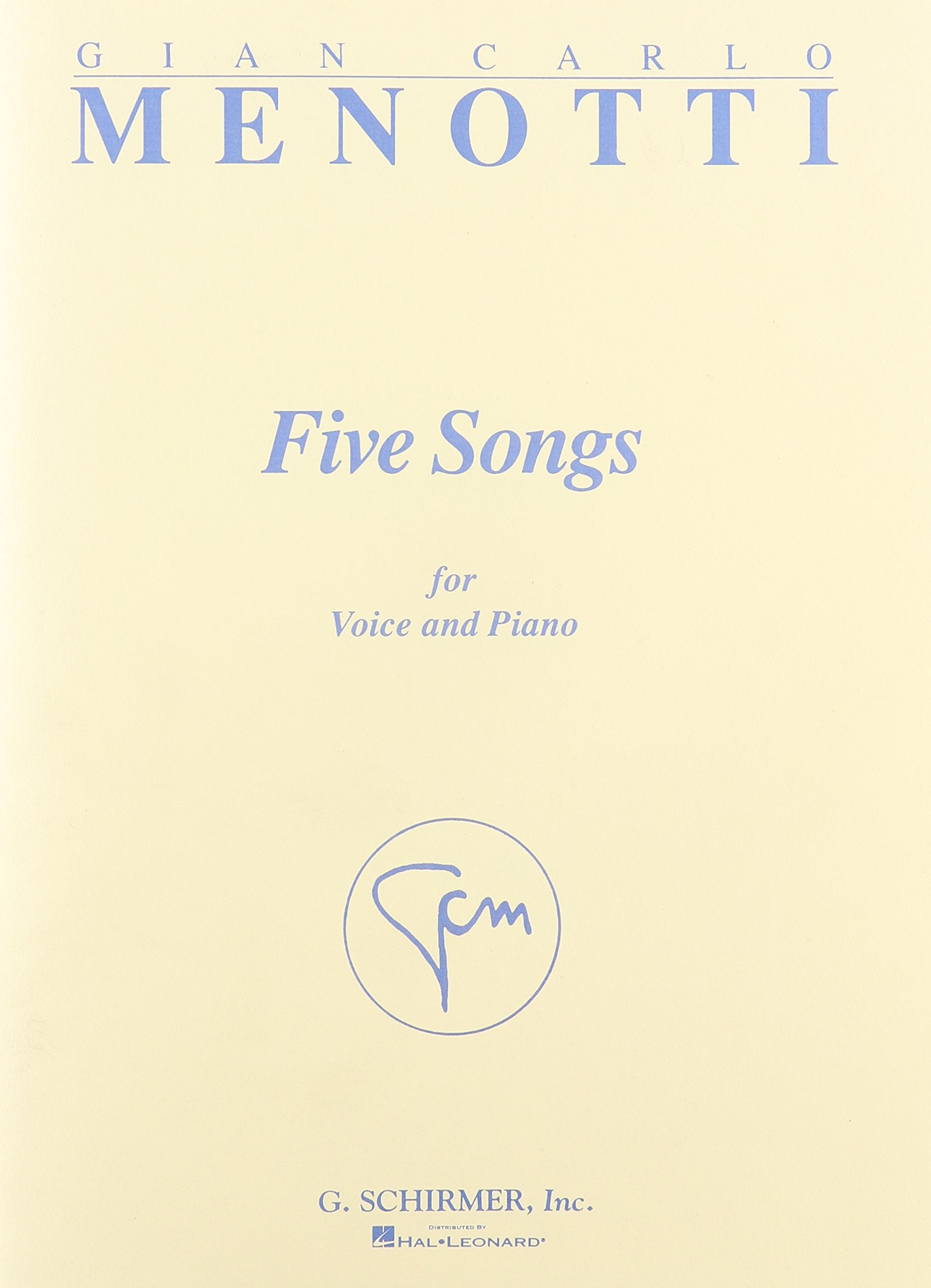 Five Songs: Voice and Piano Sheet Music
